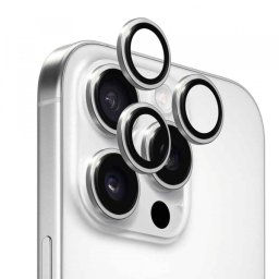 Folie de protectie Camera Spate Anank AR pentru Apple iPhone 16 Pro Max / 16 Pro, Sticla Securizata, Argintie