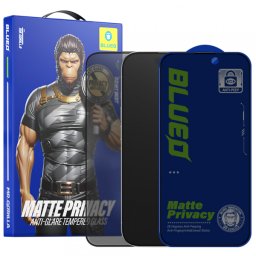 Folie de protectie Ecran Matte Privacy Blueo Anti-Peep pentru Apple iPhone 15 Pro Max, Sticla Securizata, Full Glue