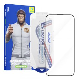 Folie de protectie Ecran Blueo Anti-Dust HD Applicator Pro pentru Apple iPhone 16 Pro Max, Sticla Securizata, Full Glue, Neagra