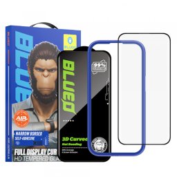 Folie de protectie Ecran Blueo HD pentru Apple iPhone 16 Pro Max, Sticla Securizata, Full Glue, 3D, Neagra