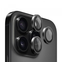 Folie de protectie Camera Spate Blueo 99 Anti-Refective HD pentru Apple iPhone 16 Pro Max / 16 Pro, Sticla Securizata, Neagra