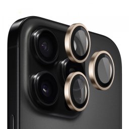 Folie de protectie Camera Spate Blueo Metal Frame pentru Apple iPhone 16 Pro Max / 16 Pro, Sticla Securizata, Bronz