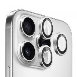 Folie de protectie Camera Spate Blueo Metal Frame pentru Apple iPhone 13 Pro Max / 13 Pro, Sticla Securizata, Argintie