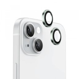 Folie de protectie Camera Spate Blueo Metal Frame pentru Apple iPhone 15 Plus / 15, Sticla Securizata, Verde