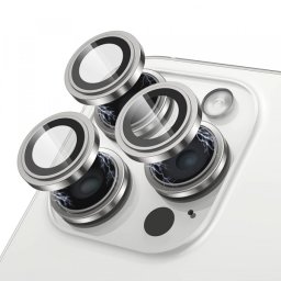 Folie de protectie Camera Spate Lito S+ pentru Apple iPhone 15 Pro Max / 15 Pro, Sticla Securizata, Argintie