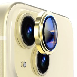Folie de protectie Camera Spate Lito S+ pentru Apple iPhone 14, Sticla Securizata, Galbena