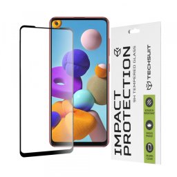 Folie de protectie Ecran Techsuit pentru Samsung Galaxy A21s A217 / A21 A215, Sticla Securizata, Full Glue, 111D, Neagra