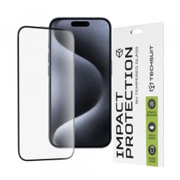Folie de protectie Ecran Techsuit pentru Apple iPhone 16 / 15 Pro, Sticla Securizata, Full Glue, 111D, Neagra