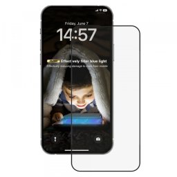 Folie de protectie Ecran Anti Blue Light Anank pentru Apple iPhone 15 Pro, Sticla Securizata, Full Glue, 2.5D, Neagra