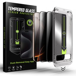 Folie de protectie Ecran Privacy Techsuit TitanGlass pentru Apple 17 Pro Max, Sticla Securizata, Full Glue, Set 2 bucati