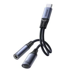 Adaptor Audio USB-C - 3.5mm / USB-C Joyroom SY-C02, Negru