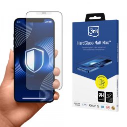 Folie de protectie Ecran Matte 3MK HardGlass pentru Apple iPhone 12 / 12 Pro, Sticla Securizata, Full Glue, Neagra