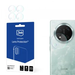 Folie de protectie Camera Spate 3MK Protection pentru Honor Magic7 Lite, Sticla Flexibila, Set 4 bucati, Transparenta