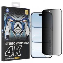Folie de protectie Ecran Privacy Lito D+ Max 4K pentru Apple iPhone 17 Air, Sticla Securizata, Full Glue
