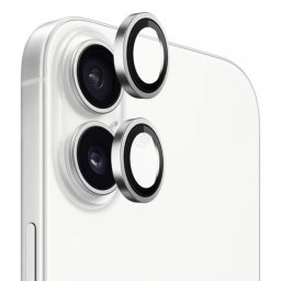 Folie de protectie Camera Spate Blueo Metal Frame pentru Apple iPhone 17, Sticla Securizata, Argintie