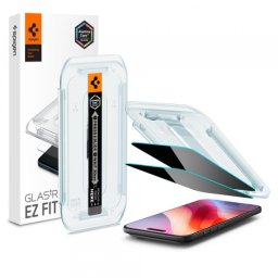 Folie de protectie Ecran Privacy Spigen GlastR EZ FIT pentru Apple iPhone 17 Air, Sticla Securizata, Full Glue, Set 2 bucati AGL09862