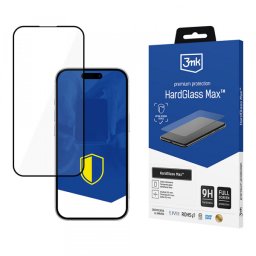 Folie de protectie Ecran 3MK HardGlass Max pentru Apple iPhone 18 Pro / 17 Pro, Sticla Securizata, Full Glue, Neagra