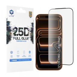 Folie de protectie Ecran Lito pentru Apple iPhone 18 Pro Max / 17 Pro Max, Sticla Securizata, Full Glue, 2.5D, Neagra