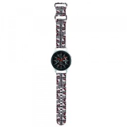 Curea Hello Kitty Silicone Kitty Heads & Stripes pentru Samsung Galaxy Watch / Huawei Watch Series, Neagra