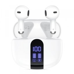 Handsfree Bluetooth Tech-Protect Ultraboost Core G2, TWS, Alb
