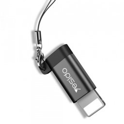 Adaptor Date si Incarcare microUSB - Lightning Yesido GS05, Negru
