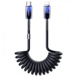 Cablu Date si Incarcare USB-C - Lightning Joyroom S-A43 Crystal, 30W, 1.5m, Negru