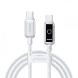 Cablu Date si Incarcare USB-C - USB-C Joyroom S-A55 StarFlight Display, 100W, 1.2m, Alb