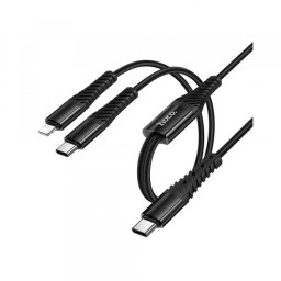 Cablu Incarcare USB-C - Lightning / USB-C HOCO X123, 10W, 1m, Negru