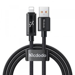 Cablu Date si Incarcare USB-A - Lightning McDodo CA-7970 Display, 18W, 1.2m, Negru