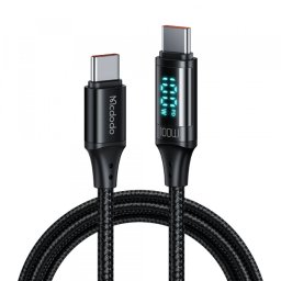 Cablu Date si Incarcare USB-C - USB-C McDodo CA-1100 Display, 100W, 1.2m, Negru