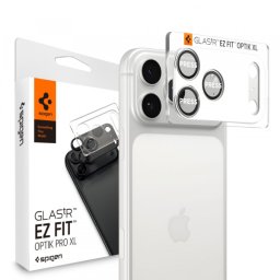 Folie de protectie Camera Spate Spigen GlastR EZ FIT Optik Pro XL pentru Apple iPhone 17 Pro, Sticla Securizata, Argintie AGL10647