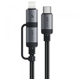 Cablu Date si Incarcare USB-C - Lightning / USB-C Acefast C20-01, 60W, 1.2m, Negru