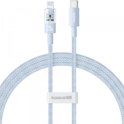 Cablu Date si Incarcare USB-C - Lightning Baseus Gem, 20W, 2m, Bleu P10373001311-01