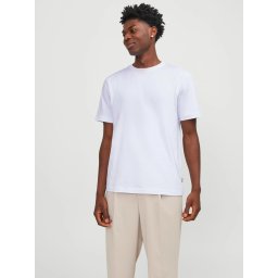 Jack & Jones, Tricou simplu, barbati cu decolteu la baza gatului, Alb (SELECTATI MARIMEA: 2XL)