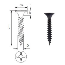 Surub pentru gips-carton cu pas fin