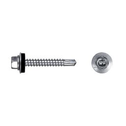 Autoforant zincat alb cu saiba EPDM, pentru metal