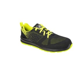 Pantofi de protectie, bombeu metalic,negru/verde,Portwest 41