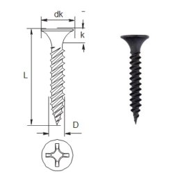 Surub pentru gips-carton cu pas fin 3.5 x 45