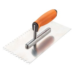 Gletiera profesionala NEO Tools cu zimti 10x10 mm, inox, maner ergonomic, 270 x 128 mm