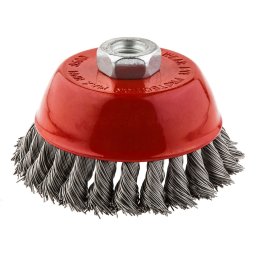 Perie cupa flex, toroane, inox, M14 100 mm
