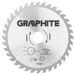 Disc fierastrau circular Graphite 185 x 30 mm 36 dinti