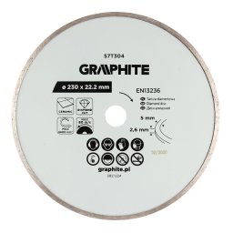 Disc diamantat continuu, taiere umeda 230 x 22.2 mm