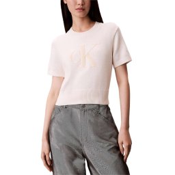 CALVIN KLEIN Pulover Chunky Cotton Graphic Vest LV044E306G YBH white greige