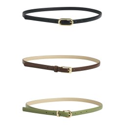 PIECES Curea maro / verde deschis / negru