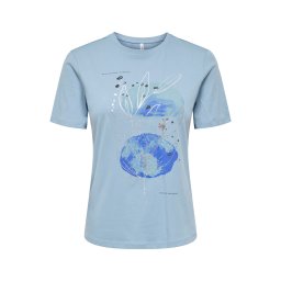 ONLY Tricou 'ONLKITA JANY' albastru / albastru deschis / gri metalic / argintiu