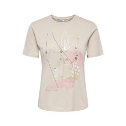 ONLY Tricou 'ONLKITA JANY' bej închis / auriu / gri piatră / roz deschis