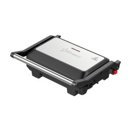 Sandwich-maker Grill Panini STARCREST SGR-2510, 1000 W, Placi Grill Ceramice, Deschidere 180 , Suprafata de gatire 23 x 14.5 cm, Negru Inox