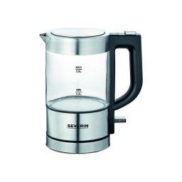 Severin WK 3472 - Fierbător electric 0,5 l, 1100 W/230 V, inox/sticlă
