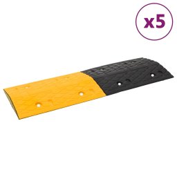Prag limitator de viteza galben si negru, 97x32,5x4 cm, cauciuc GartenMobel Dekor
