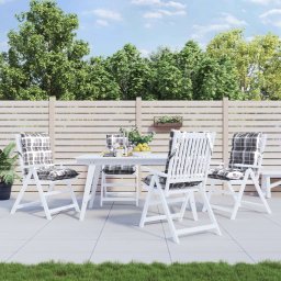 Perne scaun cu spatar mic, 4 buc., gri carouri, textil oxford GartenMobel Dekor